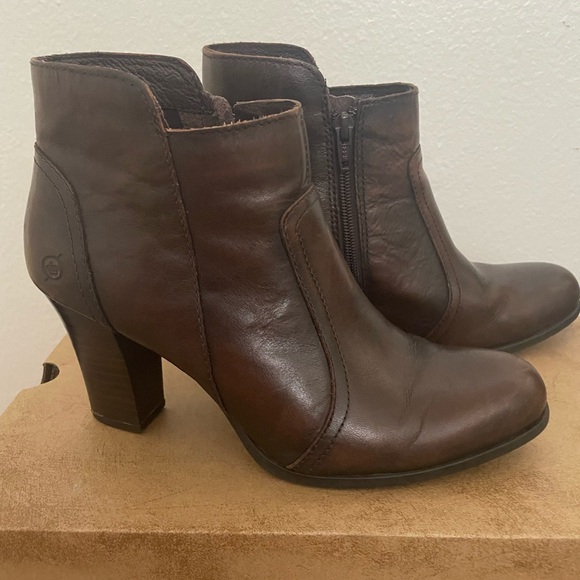 Born Shoes - BORN Claire Brown leather ankle boots